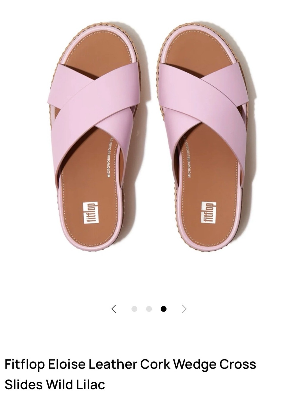 Fitflop Eloise Crisscross Cork-Platform Slides in  Wild Lilac - Sz 7 - Picture 7 of 10